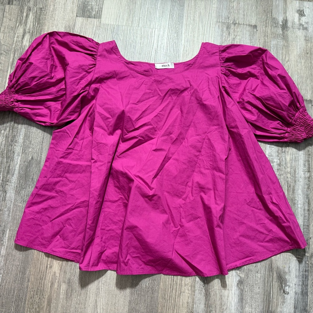 Pink Ruffled Puff Sleeve Blouse spring casual summer Barbie